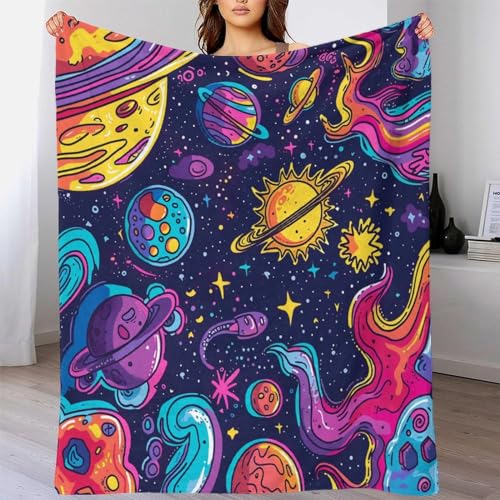 Couverture flanelle espace extérieur finition luxe lit douillet 3D - 4