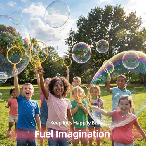 novelinks Bubble Wand Sets with 6 Bag 12ml Concentrate Bubble Refill Solution, Colorful Bottle of Bubble Solution, Novelty Summer Toy for Toddlers, Birthday Party Favor Toy (18 Pack) - image 7
