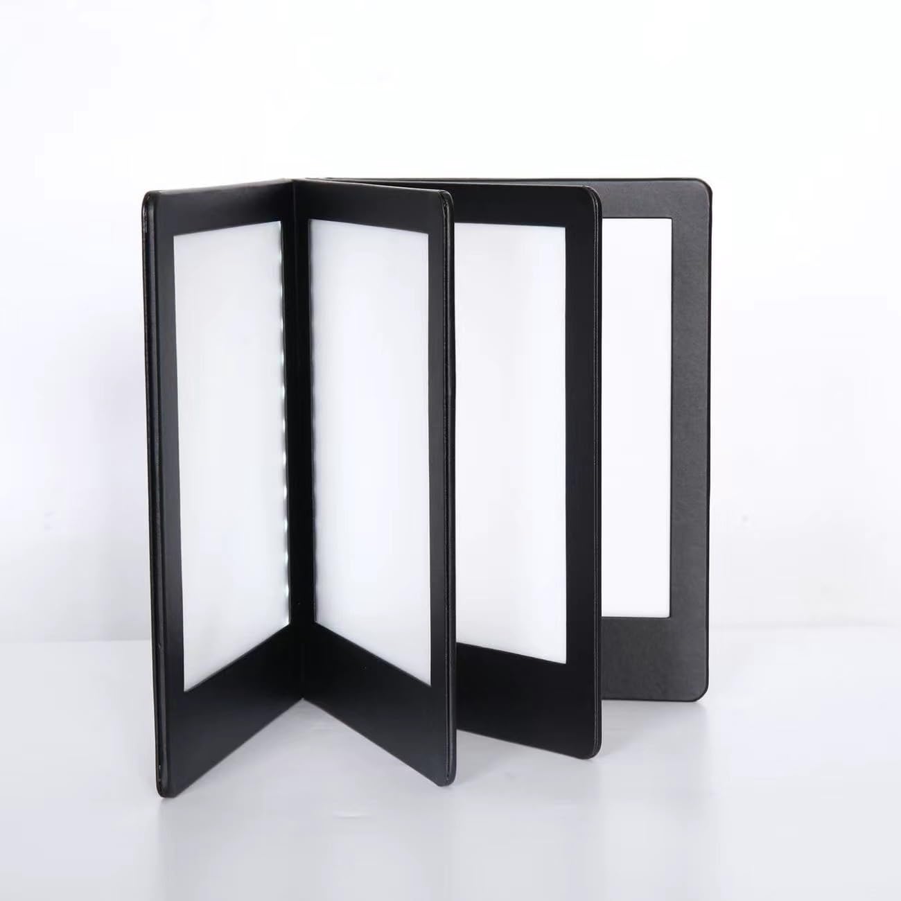 Cubiertas de menú LED, soporte de menú de luz retroiluminada A4 con protectores de piel sintética, pantalla comercial para cafeterías, restaurantes, clubes, bares y bodegas