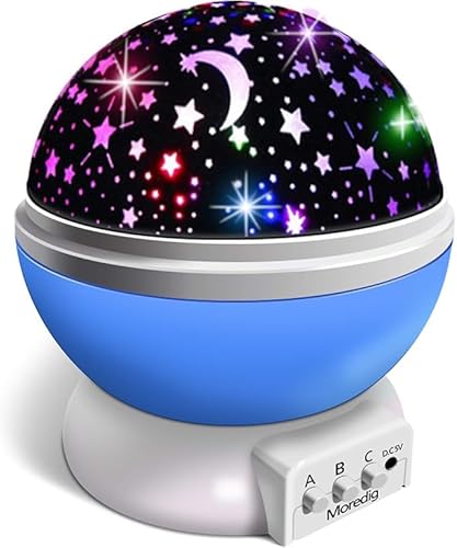 Genérico Proyector Estrellas Infantil, Proyector Bebe con 360° Rotación y 8 Modos Iluminación, Lampara Proyector Estrellas para Habitación, Regalo Navidad para Niños, Niña