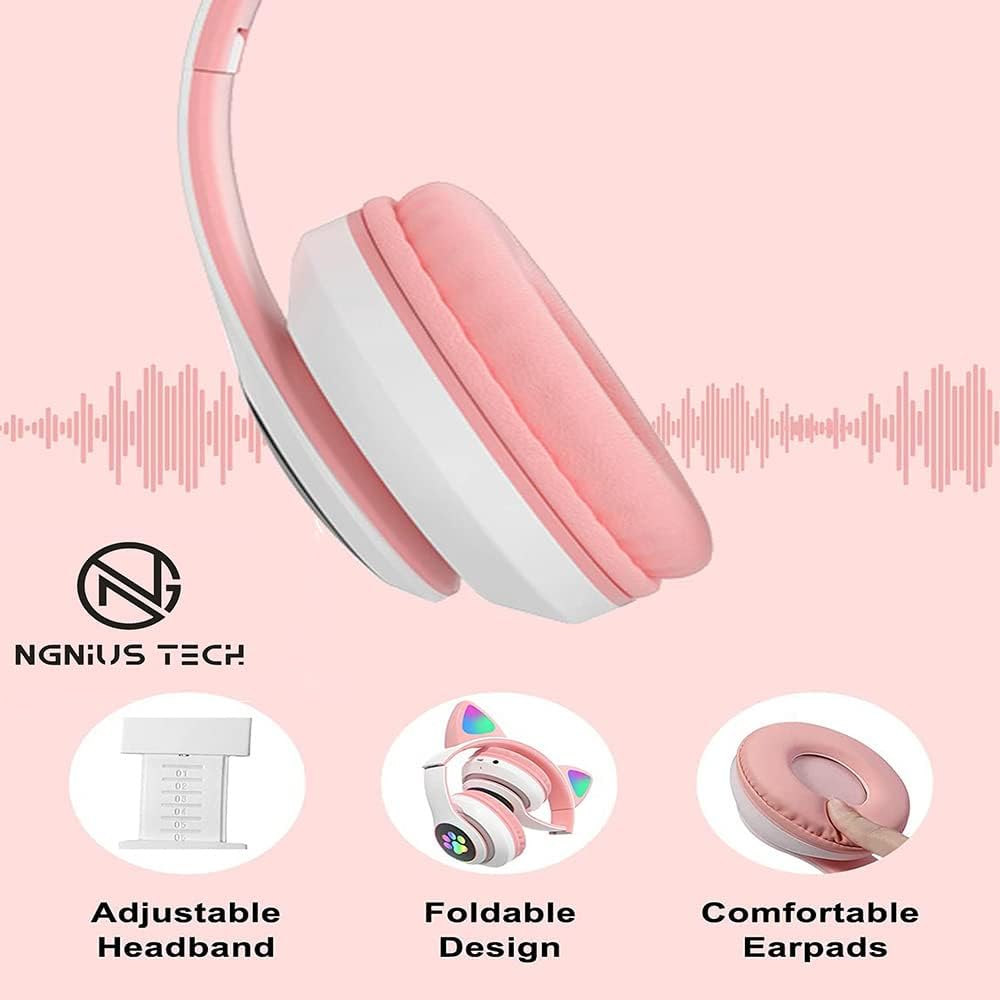 Cat ear Bluetooth headset with built-in microphone