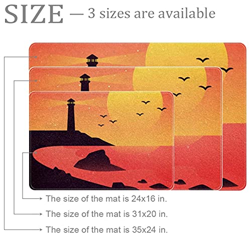 Alfombrilla de puerta exterior Sunset Lighthouse Cove lavable y resistente 3