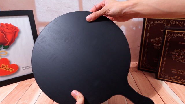 Set 2 tablas redondas de bambú con mango negro miniatura 7