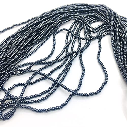 Perlin Seed Beads 2 mm Preciosa Ornela Czech 9000 Pieces CZ Glass Beads 11/0 24 on Multiple Strands (Black Metallic) - Image 4