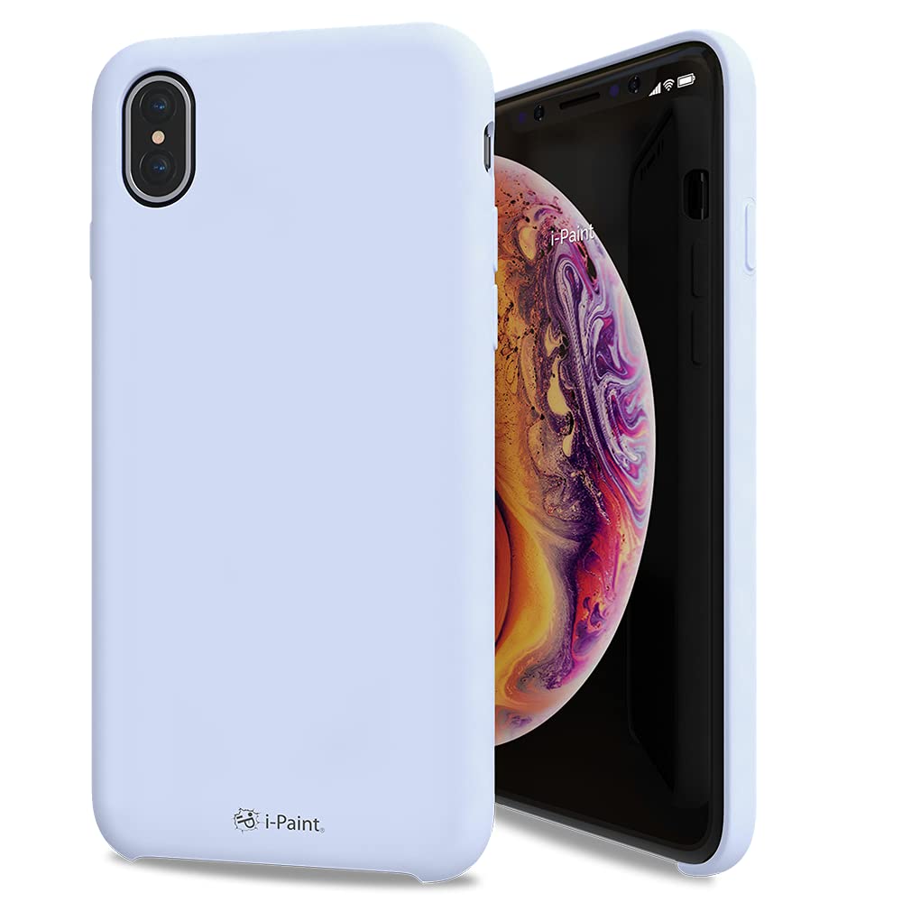 Cover Custodia Protettiva per iPhone X/XS in Silicone Celeste con all