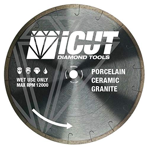 Thin Rim J Slot Diamond Blade - Super Fast, Super Smooth! Chip Free Cutting of Tile and Porcelain/Para Cortar Azulejo rapido (8")