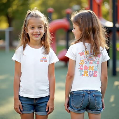 Image of CM C&M WODRO Magic Kingdom Shirt for Kid Castle Graphic T-Shirt Girls Holiday Fairy Tale Tee Summer Casual Short Sleeve Tops
