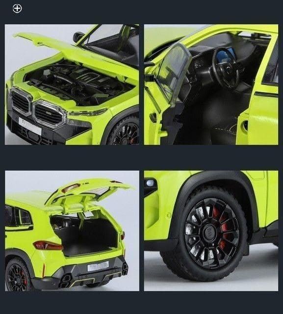 Image of 1:24 B-M-W XM Diecast Metal Pull Back Car with 6 Openable Doors with Sound and Light Toy Decoration car Best Gift Toys for Kids (1:24 B-M-W XM - Green)