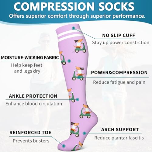 Image of Bluemaple 6 Pack Copper Compression Socks for Women and Men Circulation-Best Support for Medical, Running,Nursing,Athletic