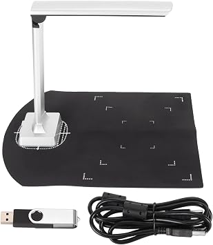 Document Scanners, Portable USB Document Camera Scanner for Home Classroom 3840 X 2880 Resolution Ocr Technology Multi Language Support