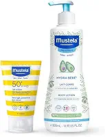 Mustela Combo Protetor Solar Infantil e Adulto FPS 50+ 100 ml + Hydra Bebê Hidratante Infantil Corpo e Rosto 500ml