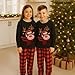 Waist Wow Christmas Family Matching Holiday Outfit Set Funny Print Top and Plaid Pants Family Home Wear Sets Xmas Loungewear