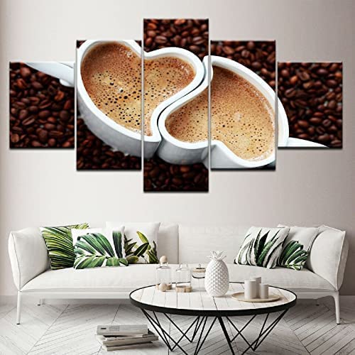 Peintures sur toile 5 pièces motif cœur Saint-Valentin avec cadre 100x50 cm CH-39859636104790