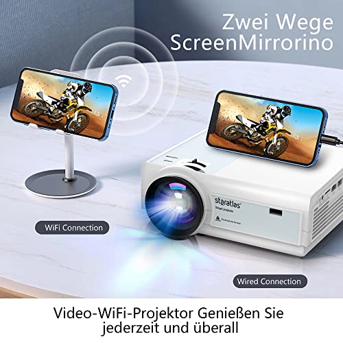 Mini Beamer mit Bluetooth und 5G WiFi für Heimkino und Gaming