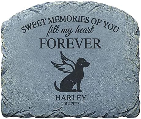 Let's Make Memories Personalized Forever Friend Pet Memorial Stone - Dog - Sympathy Garden Marker