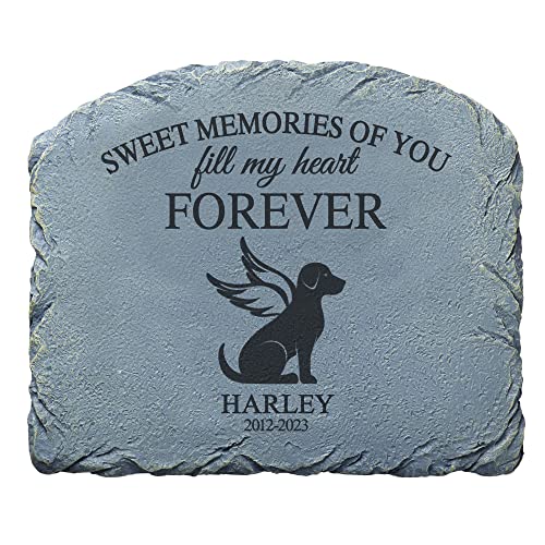 Let's Make Memories Personalized Forever Friend Pet Memorial Stone - Dog - Sympathy Garden Marker #TOP7