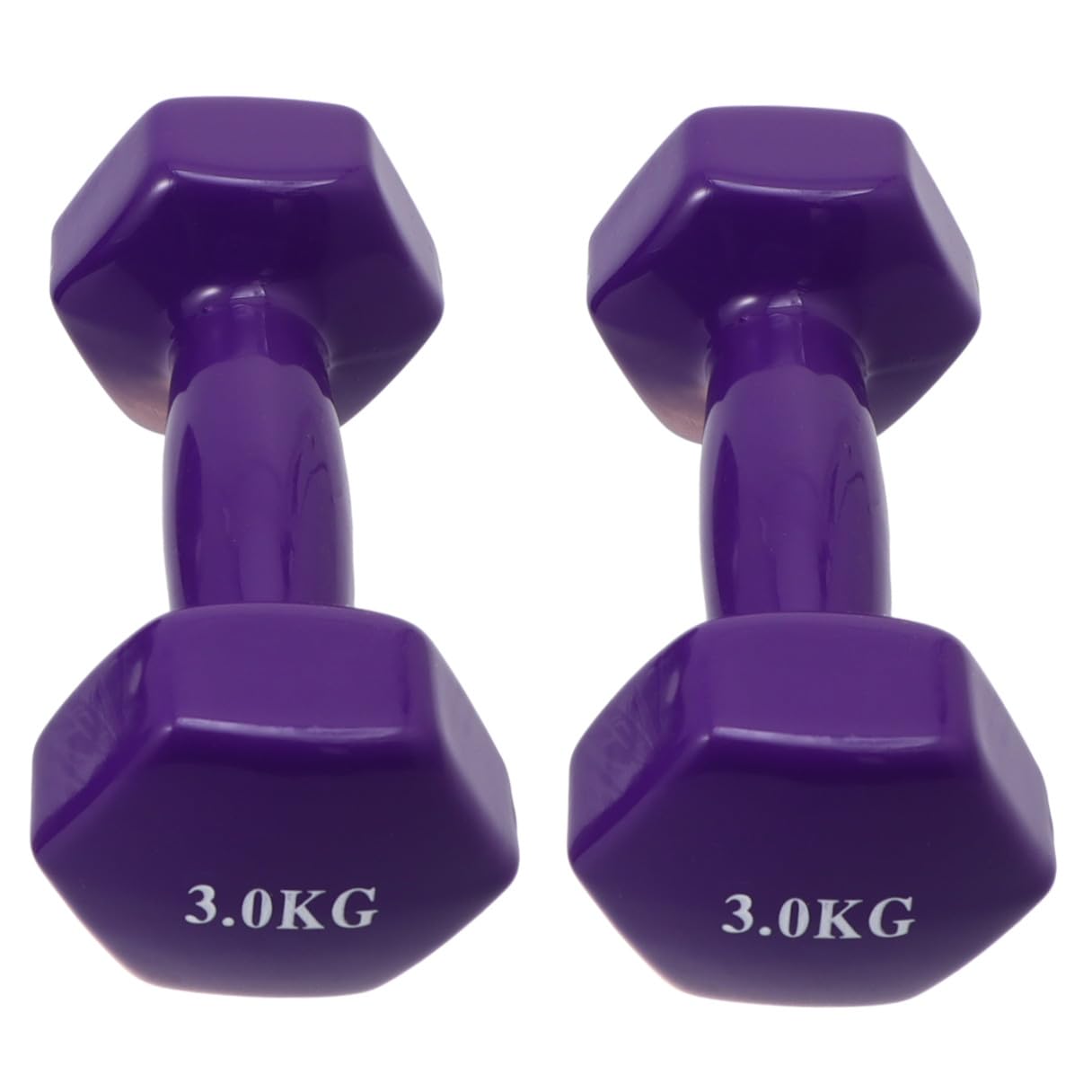 Fitness Dumbbells Set 2pcs Non-slip Plastic Coated Heavy Metal Hand Weights 3kg Each for Men and Women Home