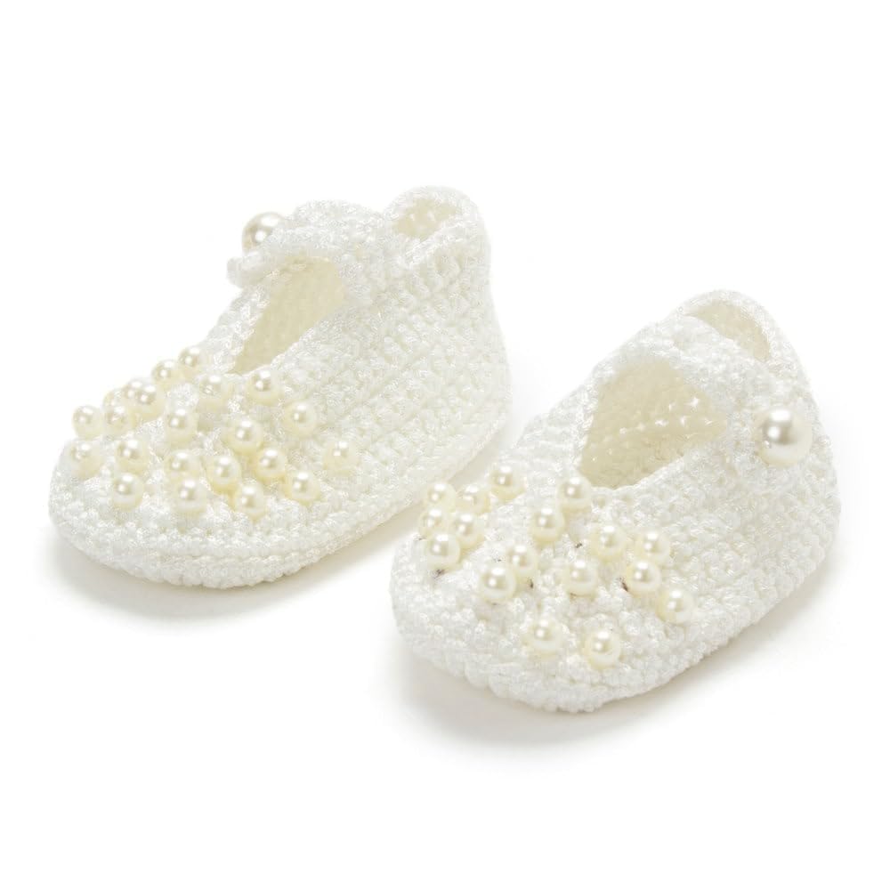 Handmade Crochet Baby Booties for Girl & Boy – White | Infant Booties | Infant Shoes (FUNCSH030)