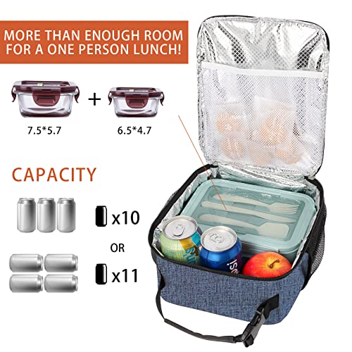 Lunch Box For Men Women, Insulated Reusable Portable Lunchbox - Adults Small Lunch Bag For Office Work(Blue) #TOP3