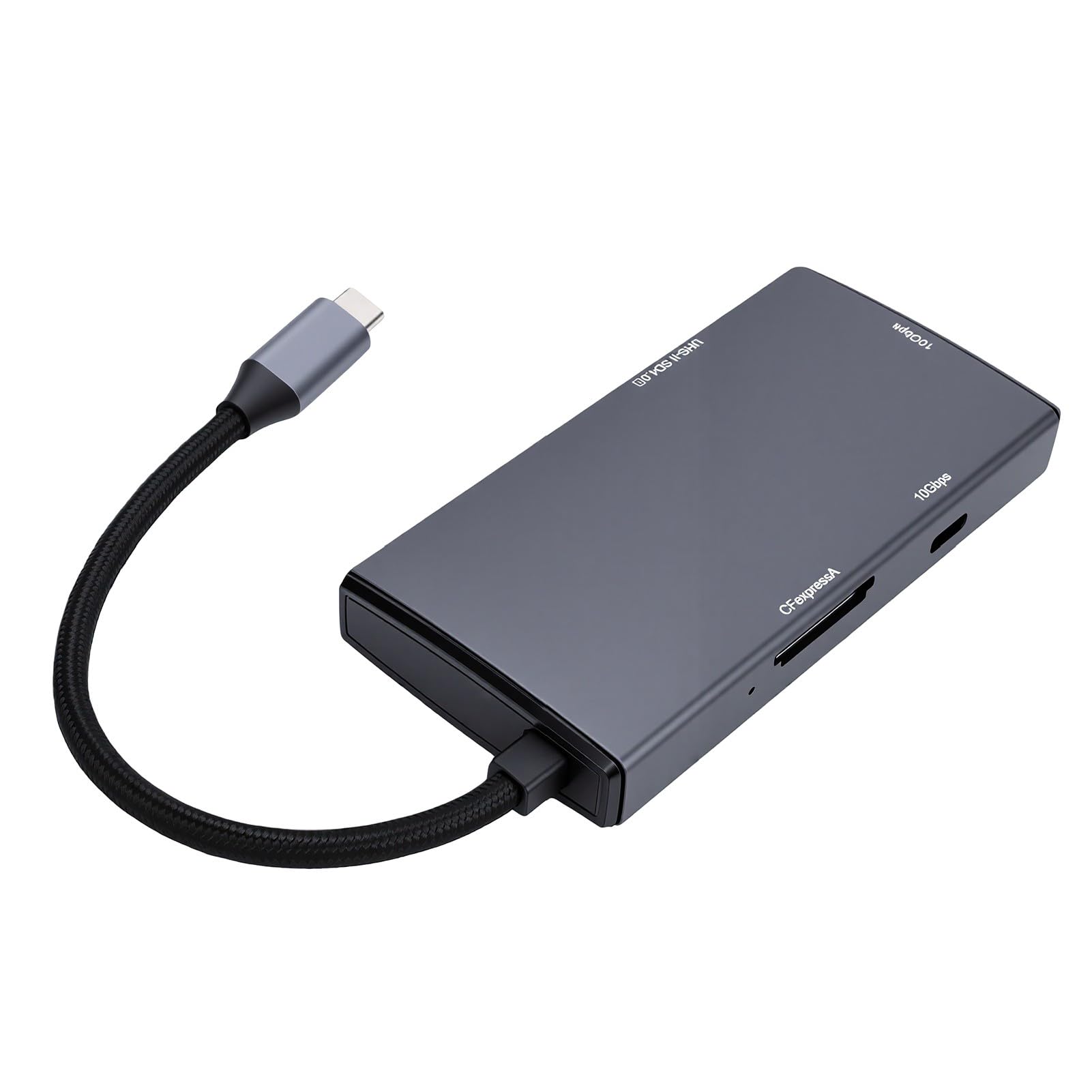 Fabater Adaptador Multipuerto Hub USB C con Lector de Tarjetas 5 en 1 para Uso Simultáneo, Concentrador de Aluminio Duradero para Creadores de Contenido Profesionales