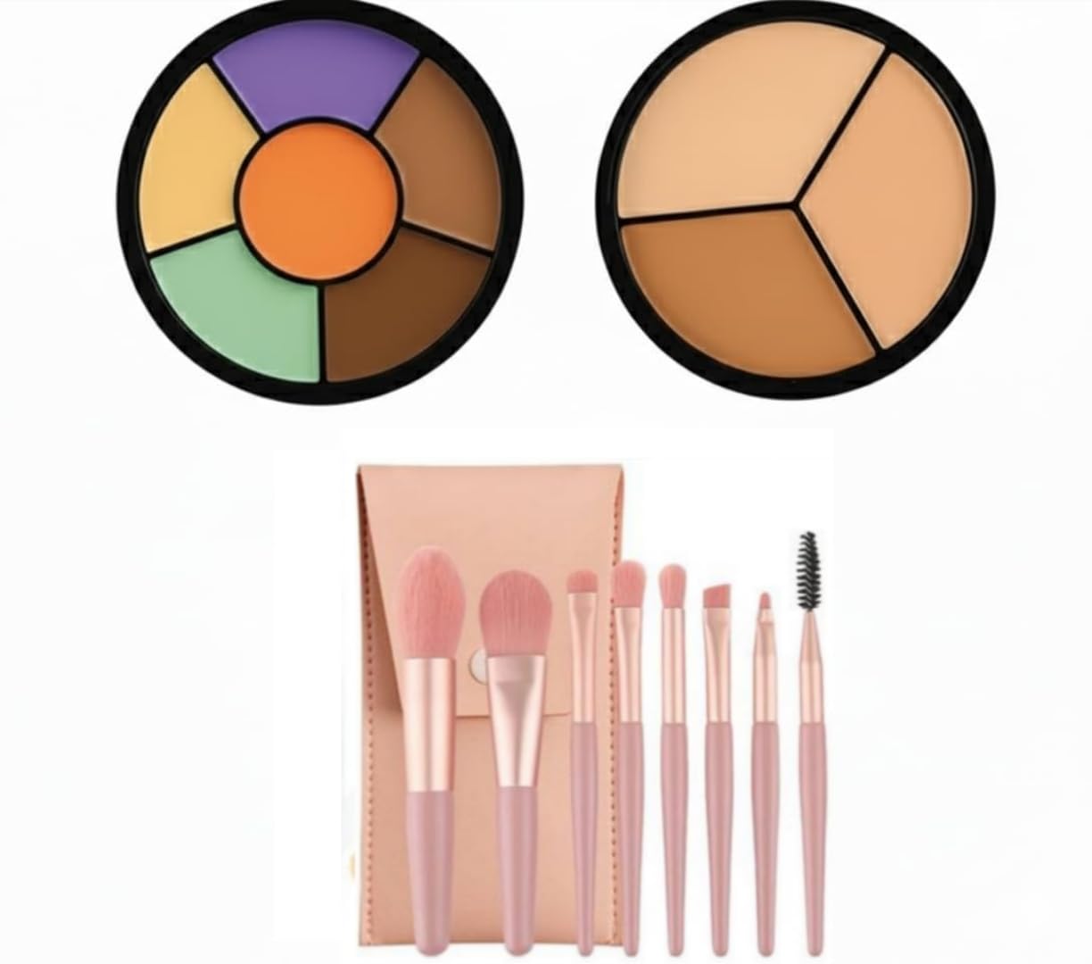 Just Tya Premium 3 in 1 Color Corrector Palette & 6 in 1 Concealer Palette Combo with Professional Makeup Brush Set for Women | Full Coverage Face Makeup Kit-image-16