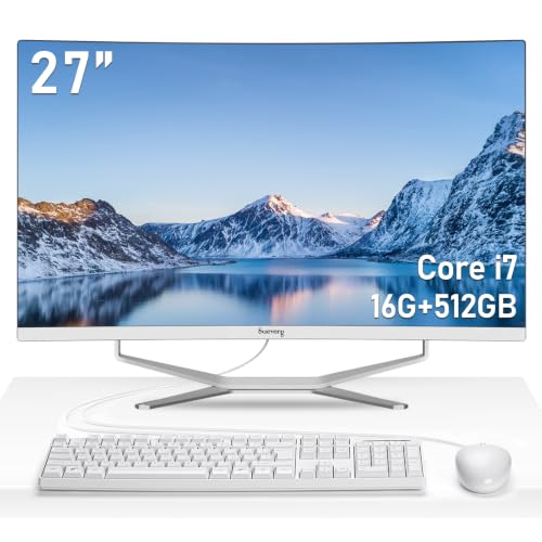 Image of suevery 27Inch Curved All-in-One PC Core I7 Desktop Computer