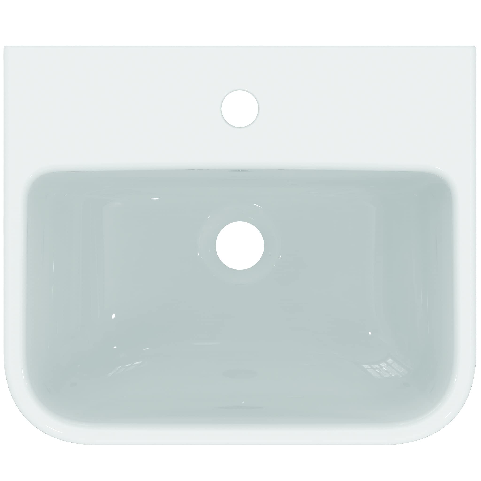 Ideal Standard I.LIFE B Lave-mains pour Salle de bain ou Toilettes, Rectangulaire, 45 x 38 x 18 cm, Céramique, Percé, Trop-Plein, T461001