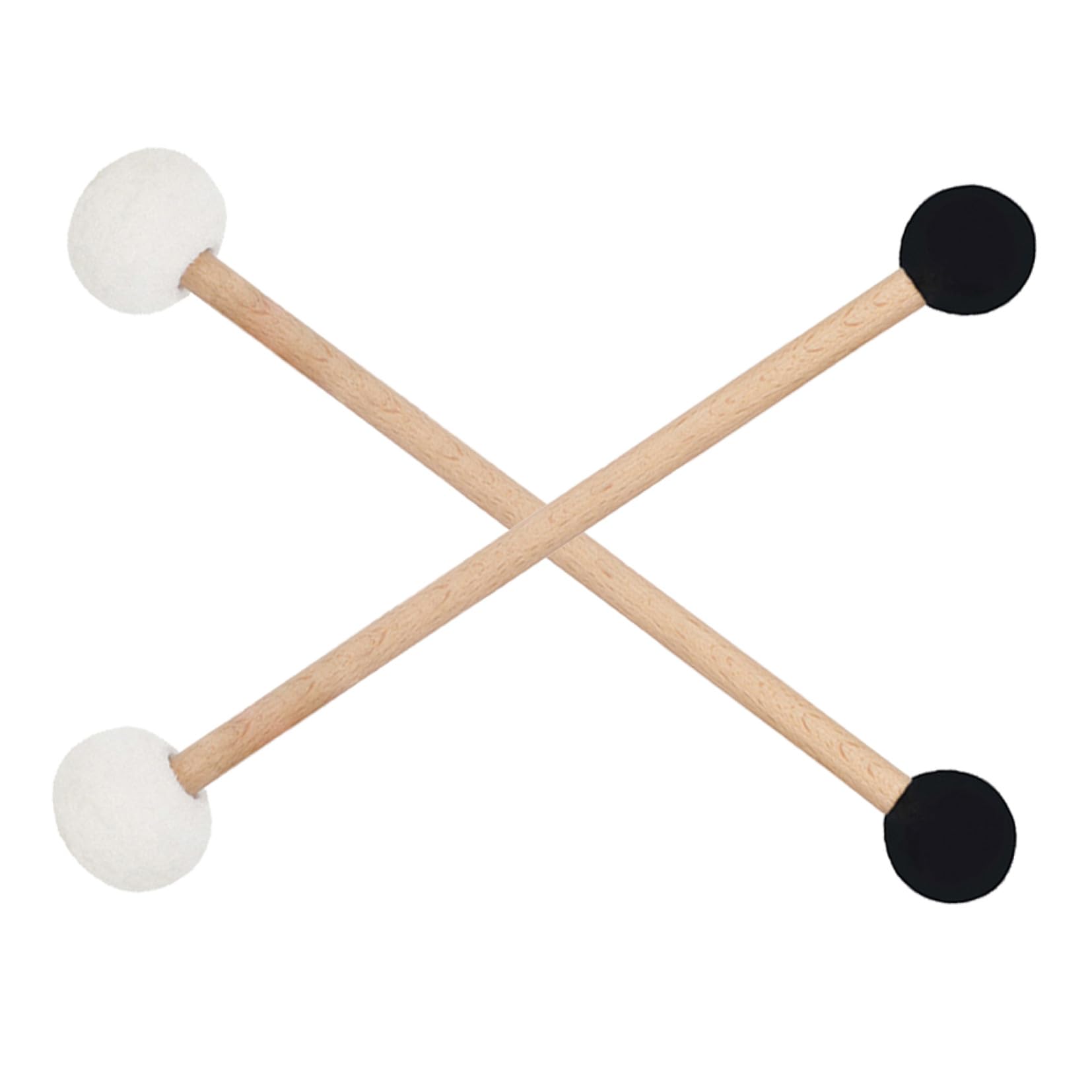 Milisten 2 Pezzi Bacchette per Scodella Sonora Design Doppia Punta in Feltro e Gomma, Manico in Faggio Robusto per Strumenti Musicali e Percussioni
