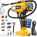 160PSI Cordless Tire Inflator Portable Air Compressor Compatible with Dewalt 20V Battery, LIVOWALNY 12Ft Cord-12V DC-Powered Air Pump with Digital Pressure Gauge, Auto Shut-Off for Car (Tool Only)