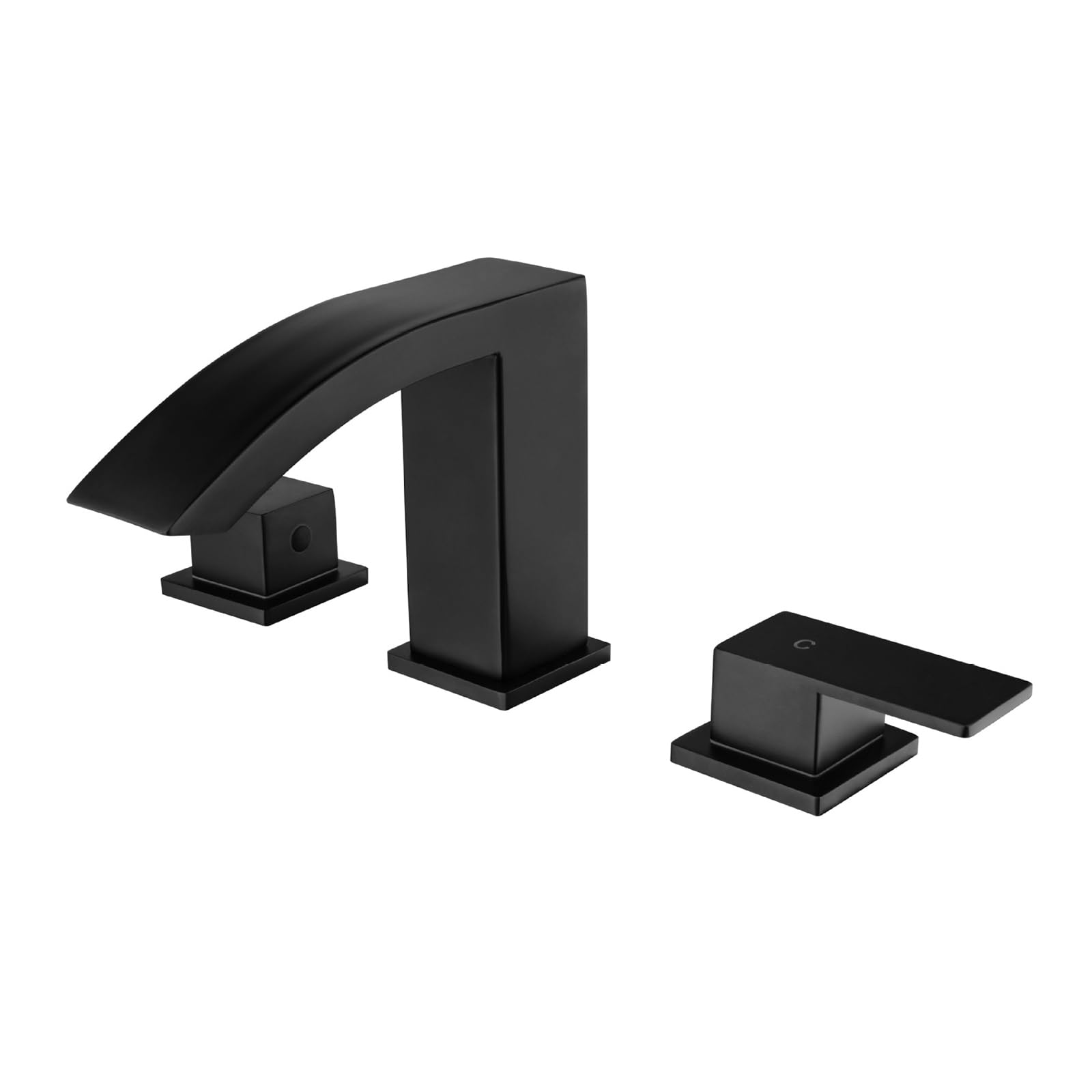 FQWNCIEG Bathroom Sink Taps Basin Mixer Tap Bathroom Faucets Mixer Waterfall Black Basin Taps Dual Lever Sink Tap Stainless Steel