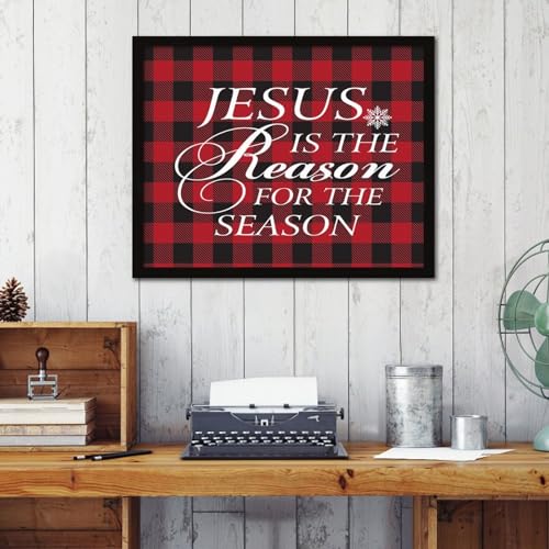 Décoration de table chalet avec cadre Jésus est la raison pour la saison