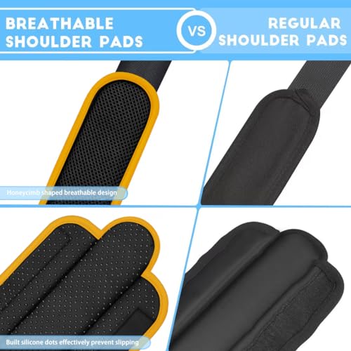 Image of ZINZ 2-Pack Universal Shoulder Pad with Ultra thick Cushion for Bag Luggage Bag Crossbody, Plus Long & Anti-Slip & Breathable,Black Yellow-2Pack