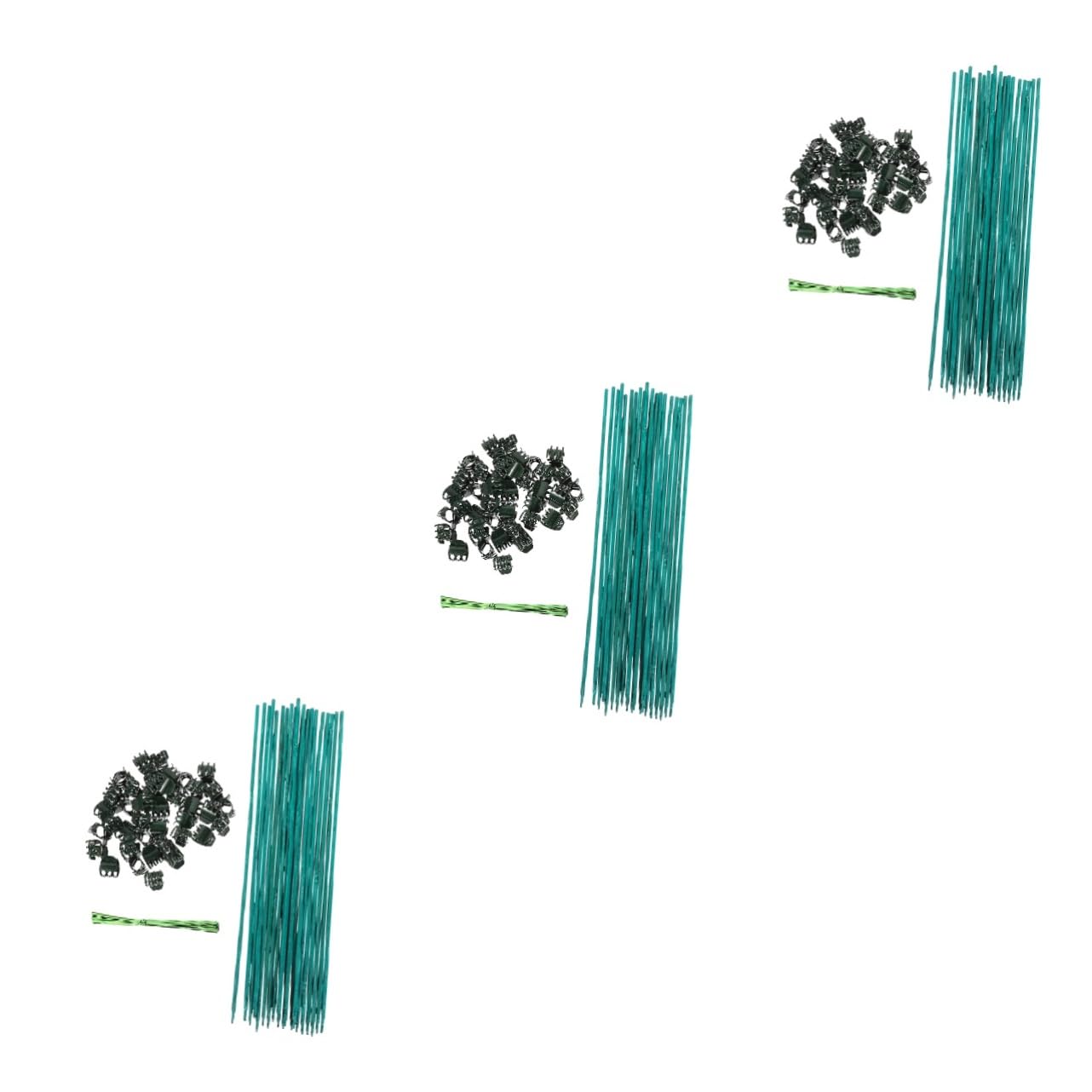 UPKOCH 3 Sätze Pflanzenstützen Set für Stäbe mit Clips und Drahtbindern Unterstützung für Kleine Pflanzen Verbiegen zu Gewährleisten Gartenwerkzeug für Hobbygärtner