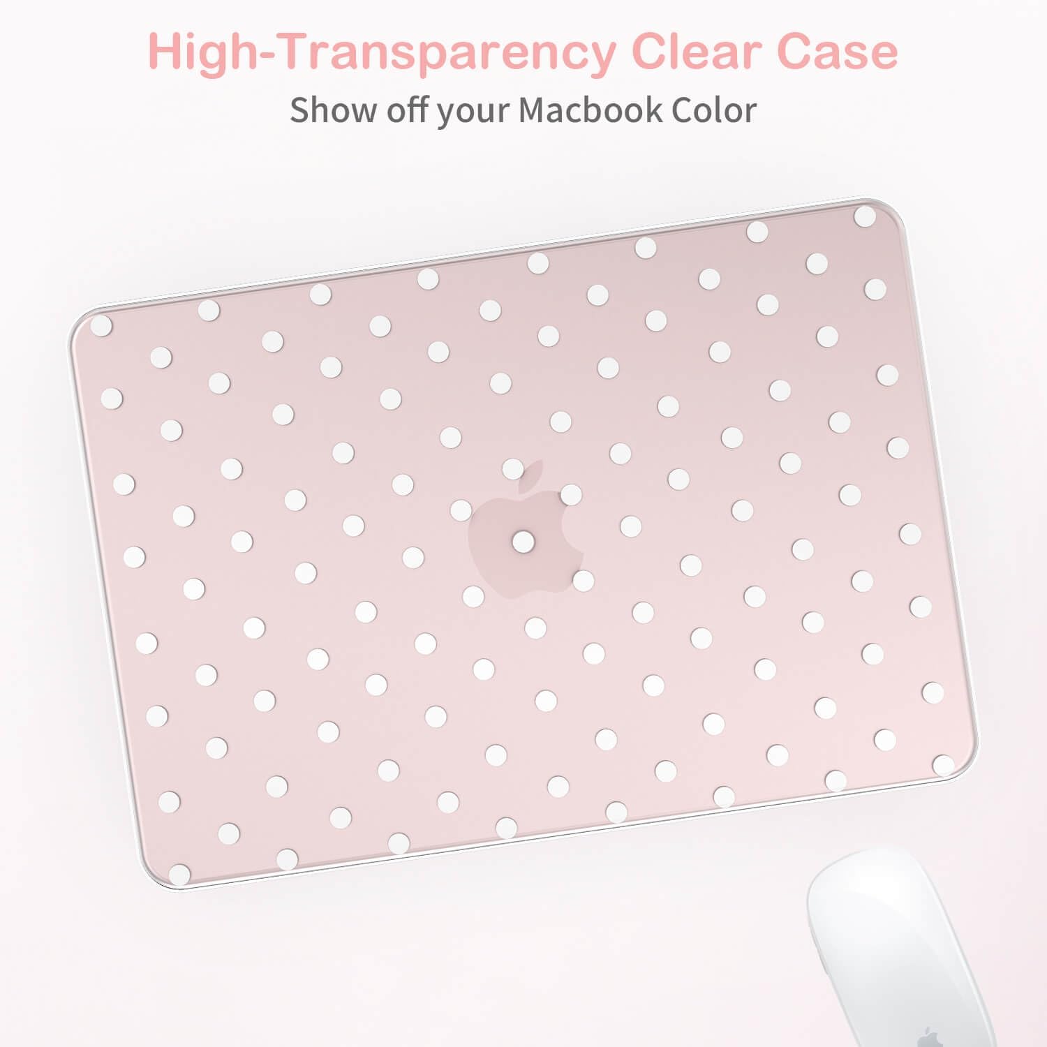Feams for MacBook Neo 13 Inch Case 2026 A3404, Stylish Protective Clear Case Hard Shell Transparent Cover for MacBook Neo 13 Inch 2026 (A18 Pro Chip) with Keyboard Cover, Polka Dot