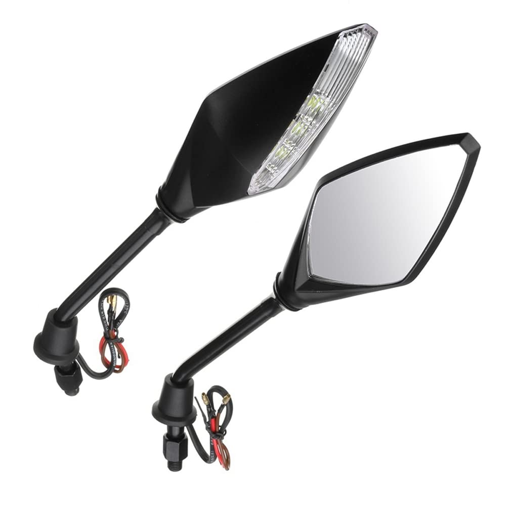 Rétroviseurs de moto Riloer, fer, rétroviseurs de moto en ABS avec verre haute définition, rétroviseur de moto à boulon de 10 mm avec clignotant