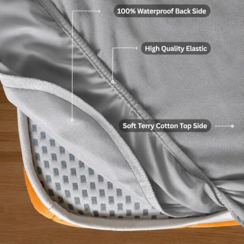 Image of Waterproof Mattress Protector 6x6.5 Feet (72x78) | Elastic Fitted Bedsheet | Soft & Durable Gadda Cover Dustproof By Bharat Griha BG16