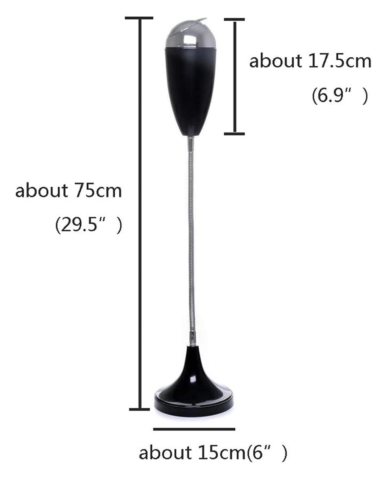 Posacenere da terra regolabile for esterni con coperchio antivento - Posacenere da terra nero for patio, terrazza e soggiorno(B)