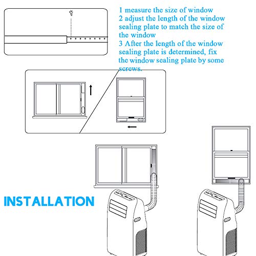 DECDEAL 2 PCS Suportes de Vedação de Janela para Mangueira de Escape 33.07-47.2in Kit de Ventilação