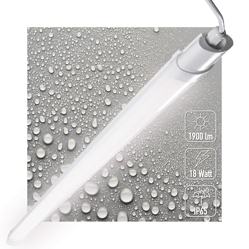 Proventa LED Feuchtraumleuchte Unterbauleuchte 18W 1900 Lumen 4000K neutralweiß IP65 120cm - 1-Pack (1)
