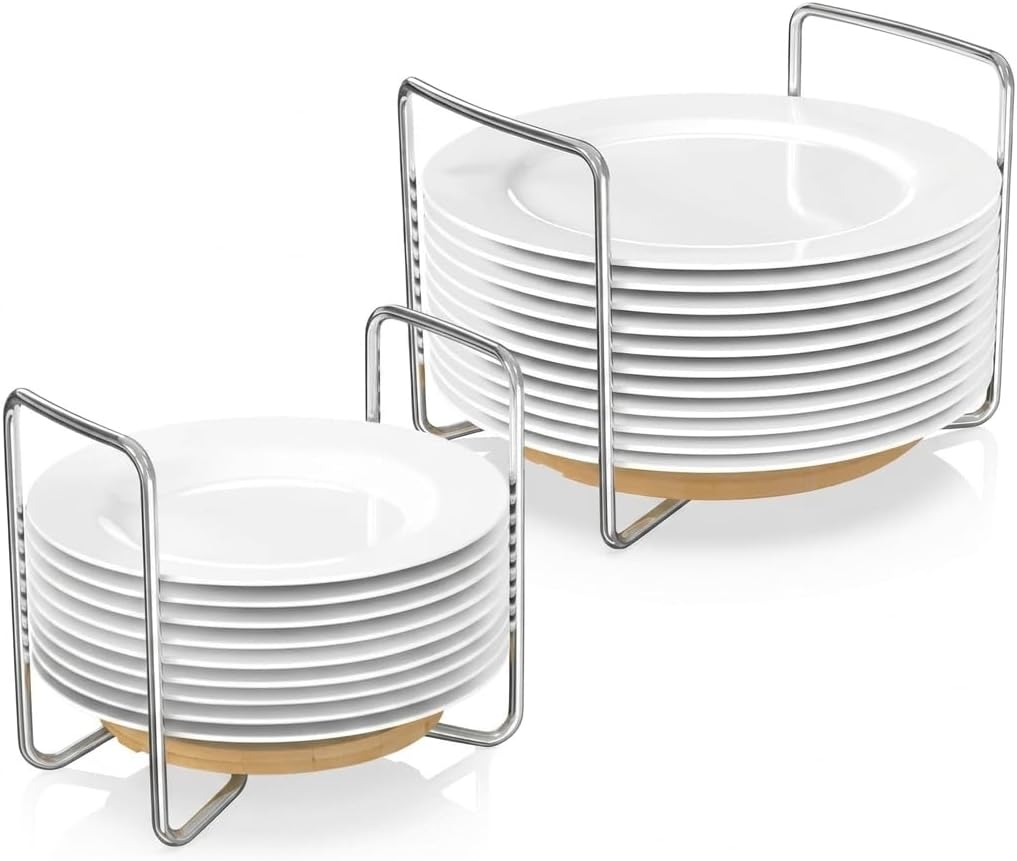 Adjustable Plate Organizer 2 Pcs Set for Drawers Cabinets