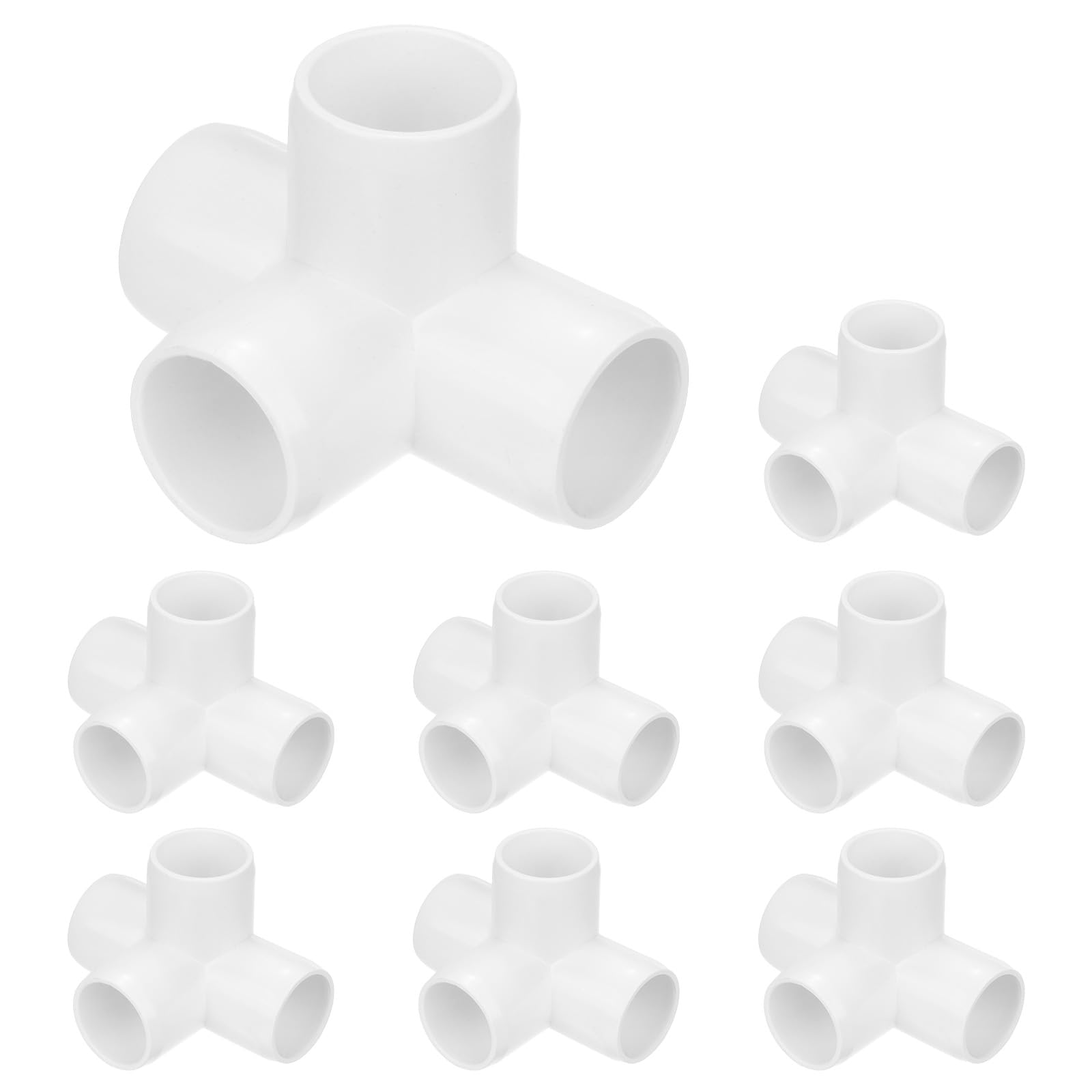 M METERXITY 8-Pack PVC Fittings, 3/4 Inch PVC Pipe Connectors 4-Way for Building Furniture/Greenhouse/Shed Pipe Fittings/Tent Connection, Furniture Build Grade PVC Elbow [White]