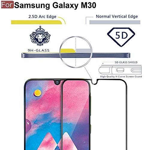 Image of CEDO Tempered Glass for Samsung Galaxy M30 / M30S | Screen Protector Full HD Quality Tempered Glass Anti-Scratch Edge to Edge Coverage with Easy Installation Kit (Black)