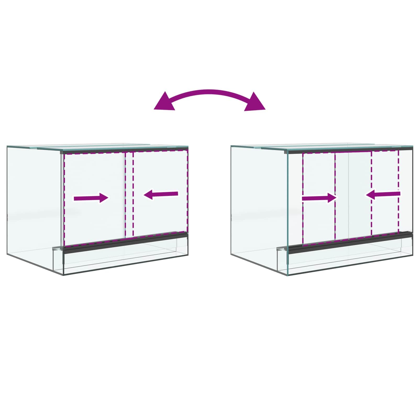 vidaXL Terrarium mit Speicher Transparent 40 x 30 x 30 cm Glas, Moderner Glasterrarium, robuster Reptilienkäfig, 360-Grad Lebensraum, transparentes Zuhause