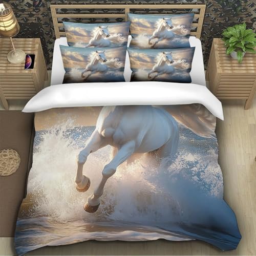 Housse de couette imprimée 3D canards blancs en microfibre de qualité supérieure pour lit 2 places - 5