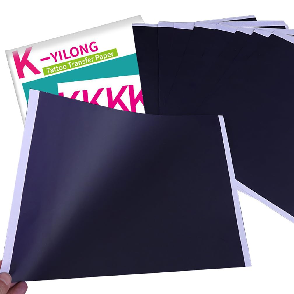 Papel de transferencia de plantilla térmica de tatuaje A4, papeles de transferencia de dibujo a mano de tatuaje reutilizables transparentes, 15/100 hojas/caja (100PCS)