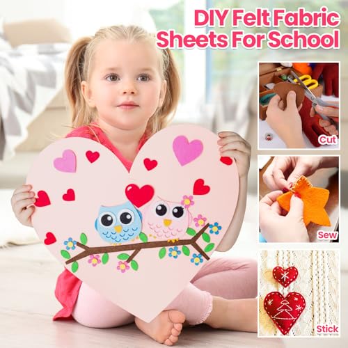 Image of Reginary 120 Pcs 8 x 12 Inch & 8 x 35 Inch Felt Sheets Bulk for Craft 40 Assorted Color Felt Fabric Squares Stiff Paper for Back to School Fall Festival Holiday DIY Craft Sewing Patchwork (Fresh)