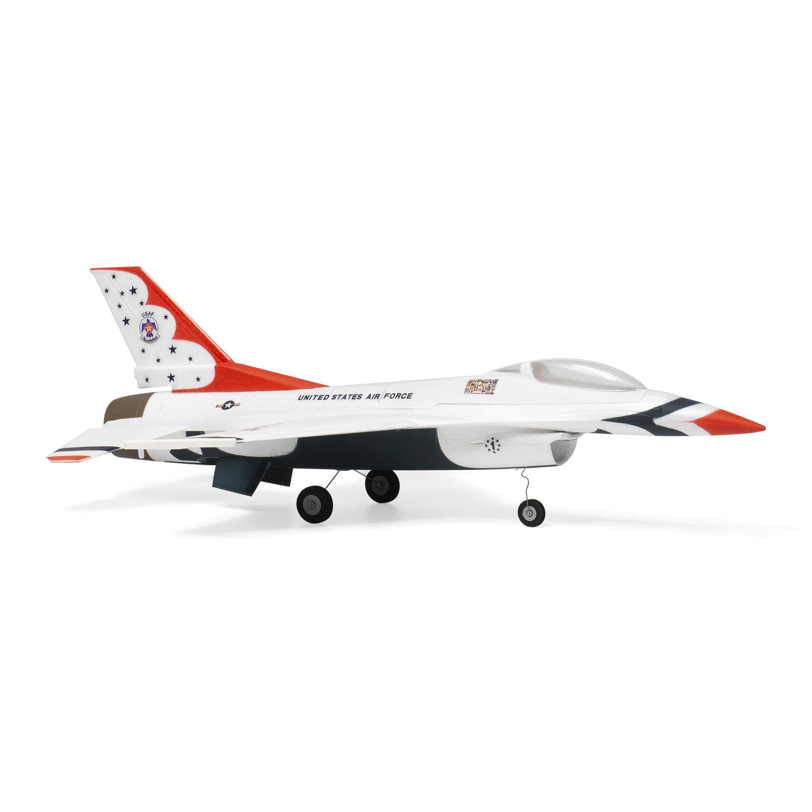 MinimumRC F-16 Micro EDF Jet 30mm Impeller 2S, 4-Kanal RC Flugzeug mit Gyro Stabilisierung(Bürstenmotor/Linker Gashebel/2 Batterien)