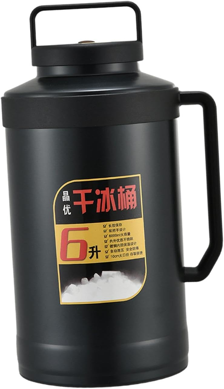 6L Dry Ice Bucket with Handle, Thermal Water Bottle Container for Catering Restaurants