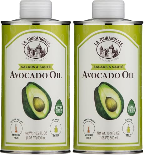 La Tourangelle Avocado Oil 16.9 Fl Oz, All-Natural, Artisanal, Great for Salads, Fruit, Fish or Vegetables, Buttery Flavor (Pack of 2)
