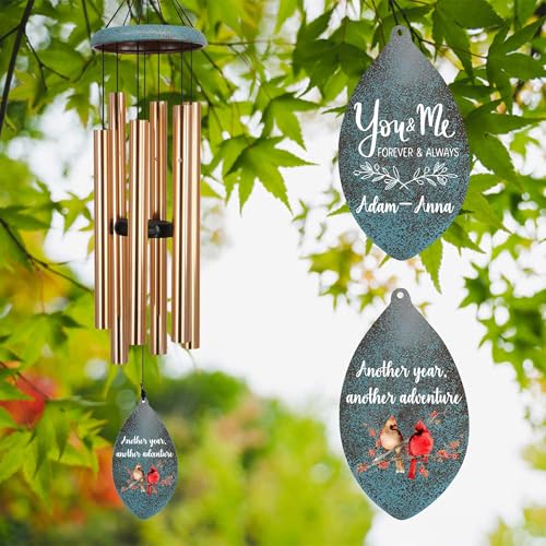Image of ASTARIN Wedding Gifts Wind Chime, Personalized Names & Date Wind Chimes Gifts for Couple 2026, Wedding Gift for Newlywed Bride Groom Husband Wife, Engagement Gift Valentine's Day